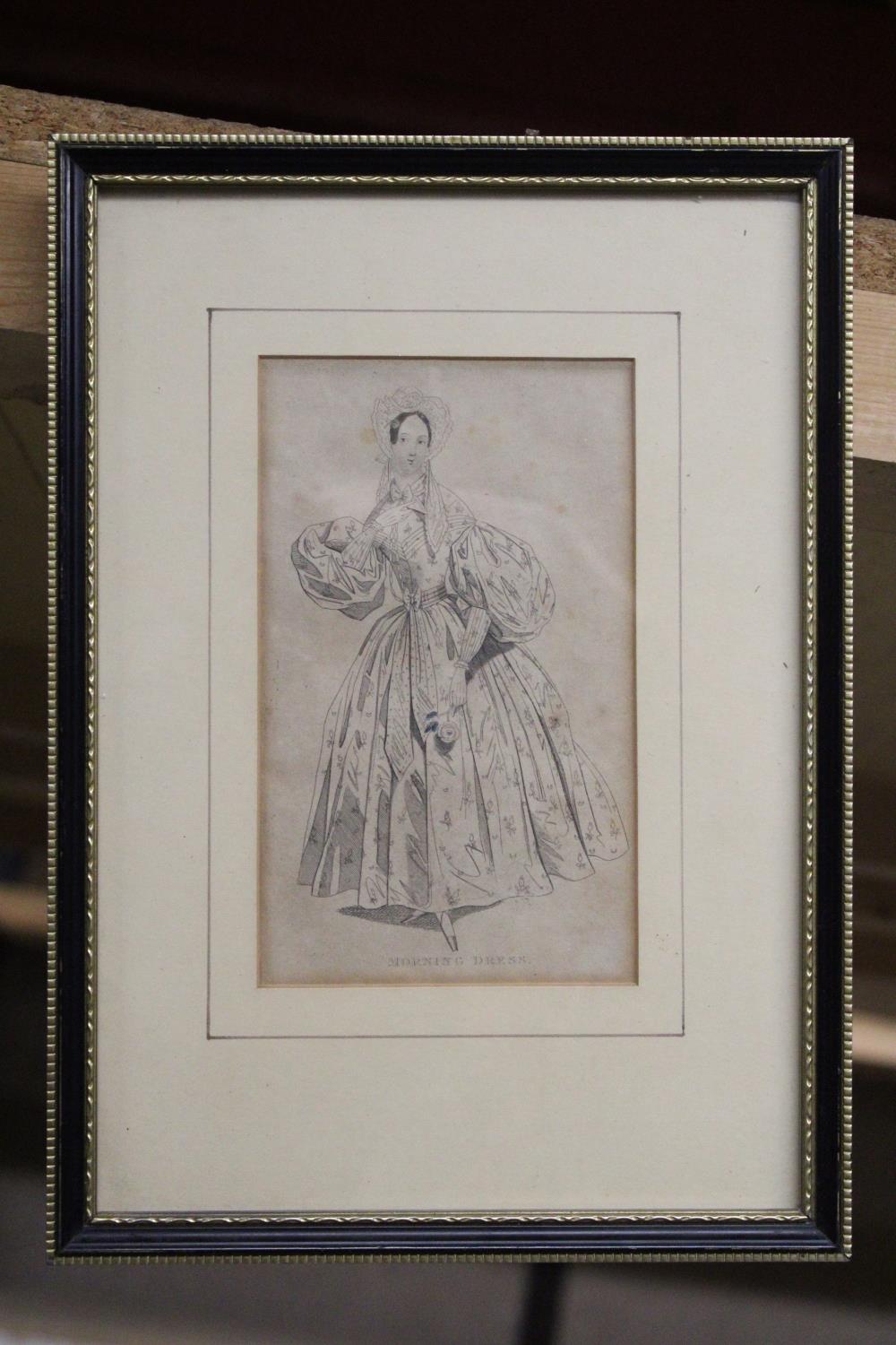 THREE SMALL FRAMED PRINTS OF VINTAGE COSTUMES - Image 2 of 4