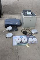 AN ASSORTMENT OF ITEMS TO INCLUDE HP PRINTERS, AND SMOKE ALARMS ETC