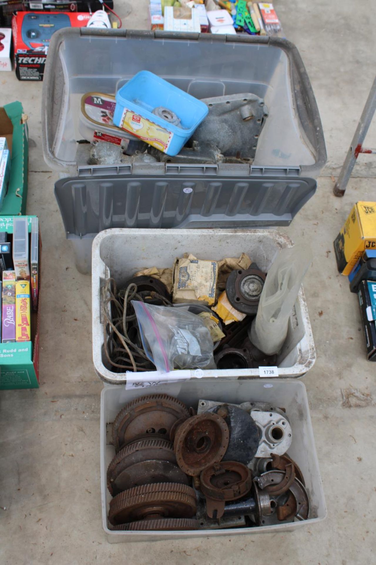 THREE BOXES OF NEW IMPERIAL PRE WAR MOTOR BIKE SPARES