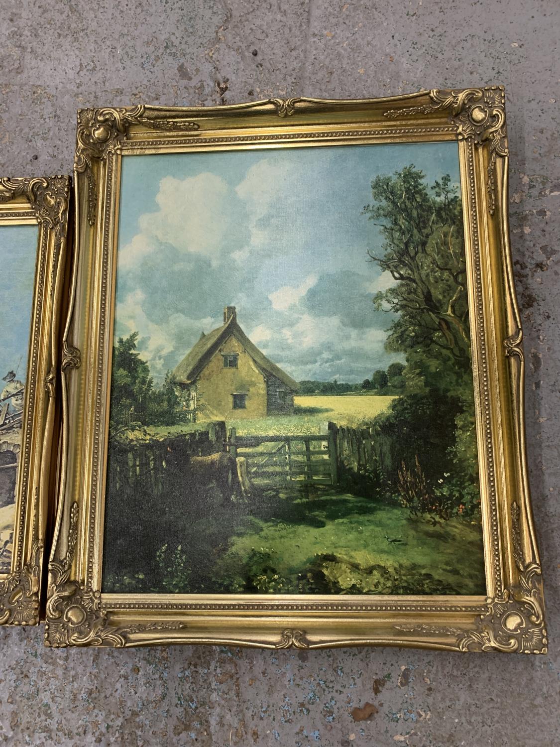 TWO COUNTRYSIDE SCENES IN ORNATE GOLD FRAMES - Image 3 of 3