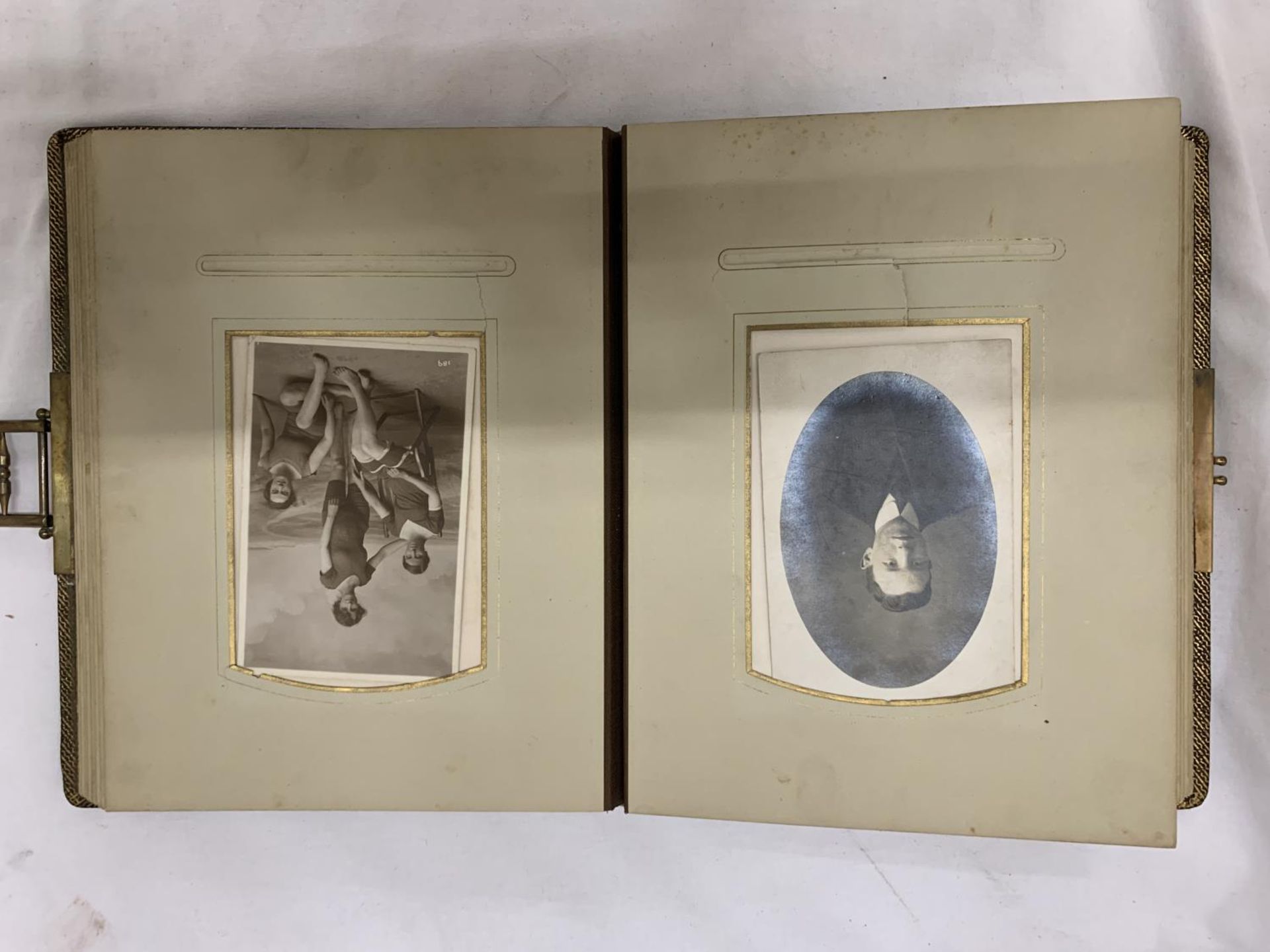 A VICTORIAN LEATHERBOUND PHOTO ALBUM CONTAINING PHOTO'S - Image 10 of 12
