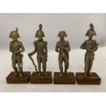 FOUR HEAVY SOLID ITALIAN MADE 5" PEWTER SOLDIERS