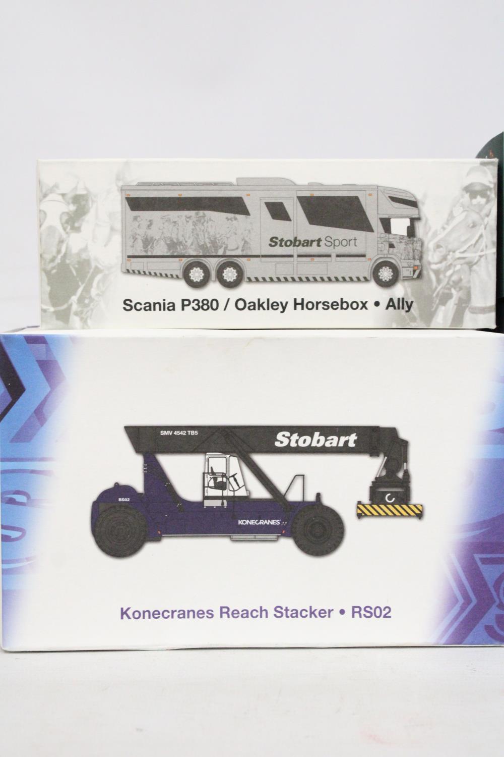 FIVE AS NEW BOXED EDDIE STOBART VEHICLES FOUR NAMED TO INCLUDE A SCANIA P380 OAKLEY HORSEBOX, A FORD - Image 3 of 6