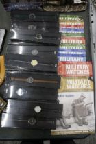 A SELECTION OF MILITARIAN WATCHES TOGETHER WITH A COLLECTION OF MILITARY WATCH MAGAZINES