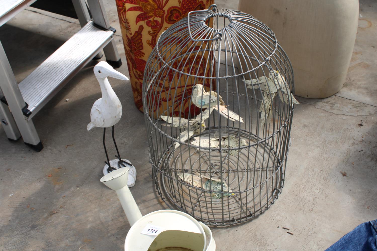 AN ASSORTMENT OF ITEMS TO INCLUDE A BIRD CAGE, A MANEQUIN AND A WATERING CAN ETC - Image 2 of 2