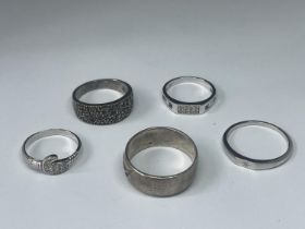 FIVE SILVER RINGS