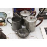 FOUR ITEMS OF TUDRIK BEATEN PEWTER BY LIBERTYS OF LONDON