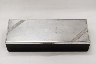 A ART DECO BOX WITH SILVER PLATED LID