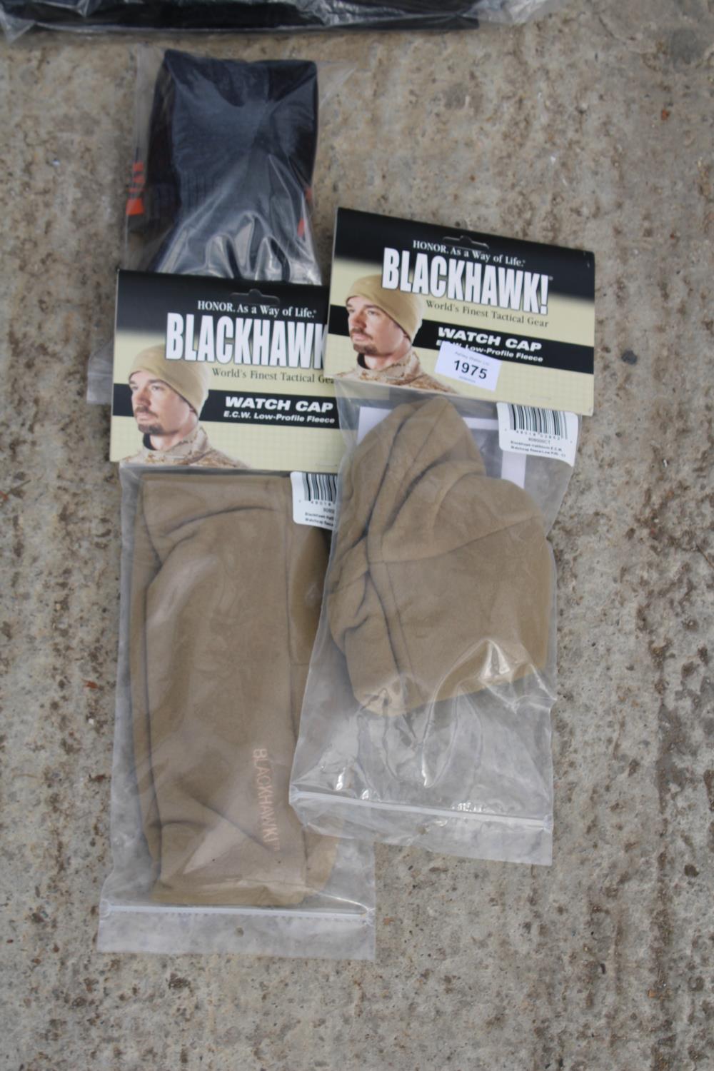 FIVE AS NEW AND PACKAGED CLOTHING ITEMS TO INCLUDE TWO BLACKHAWK WATCH CAPS, A PAIR OF BOOT SOCKS, A - Image 2 of 3