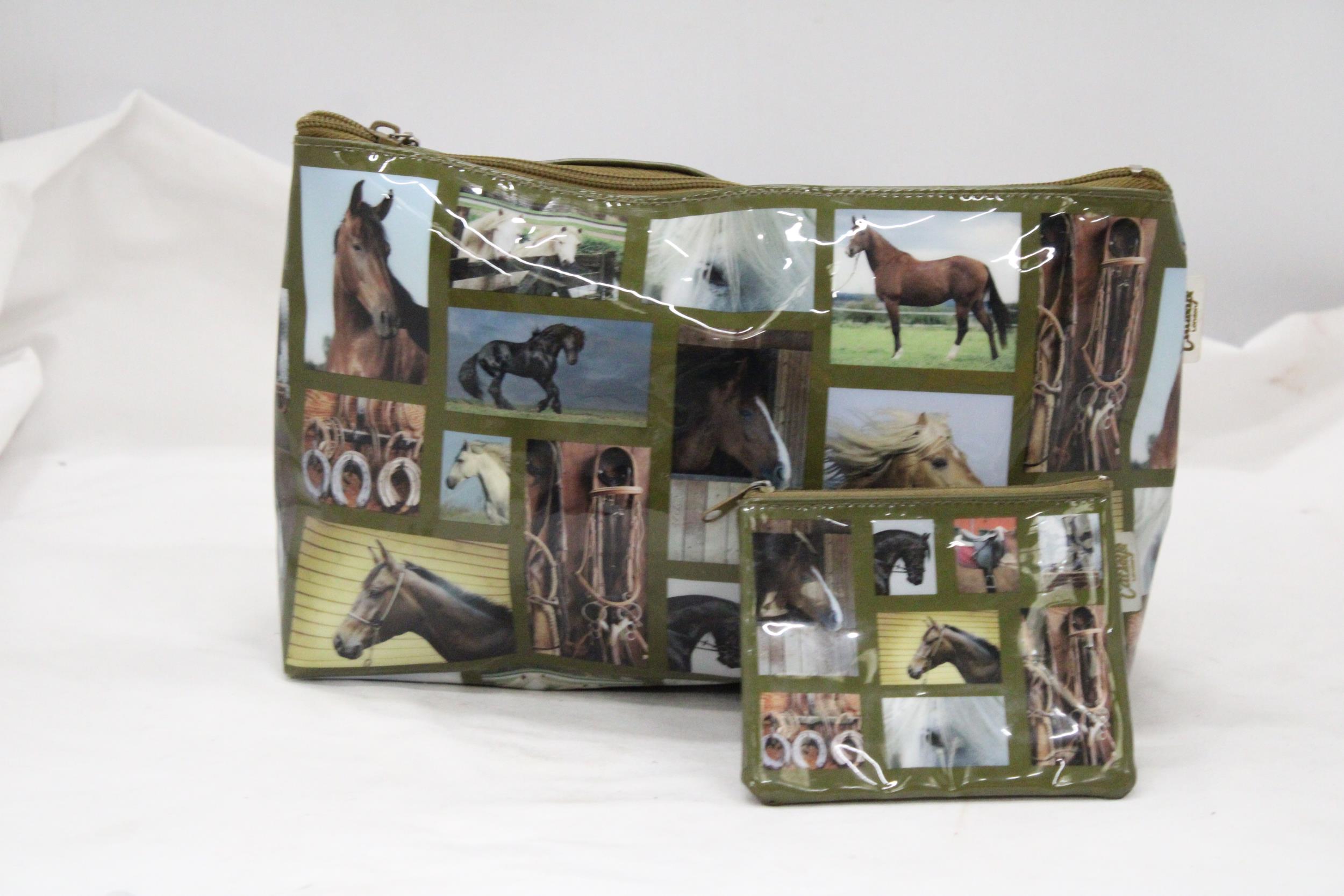 A DESIGNER "HORSEY" BAG WITH A MATCHING PURSE BY CATSEYE OF LONDON - Image 3 of 4