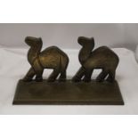A BRASS CAMEL'S STAND 15 X 8 INCH