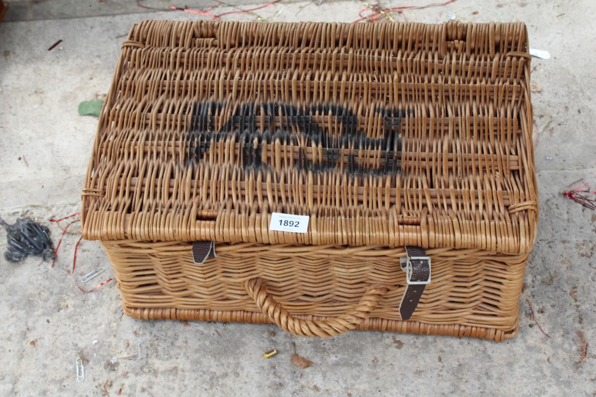 A WICKER FORTNAM AND MASON PICNIC HAMPER