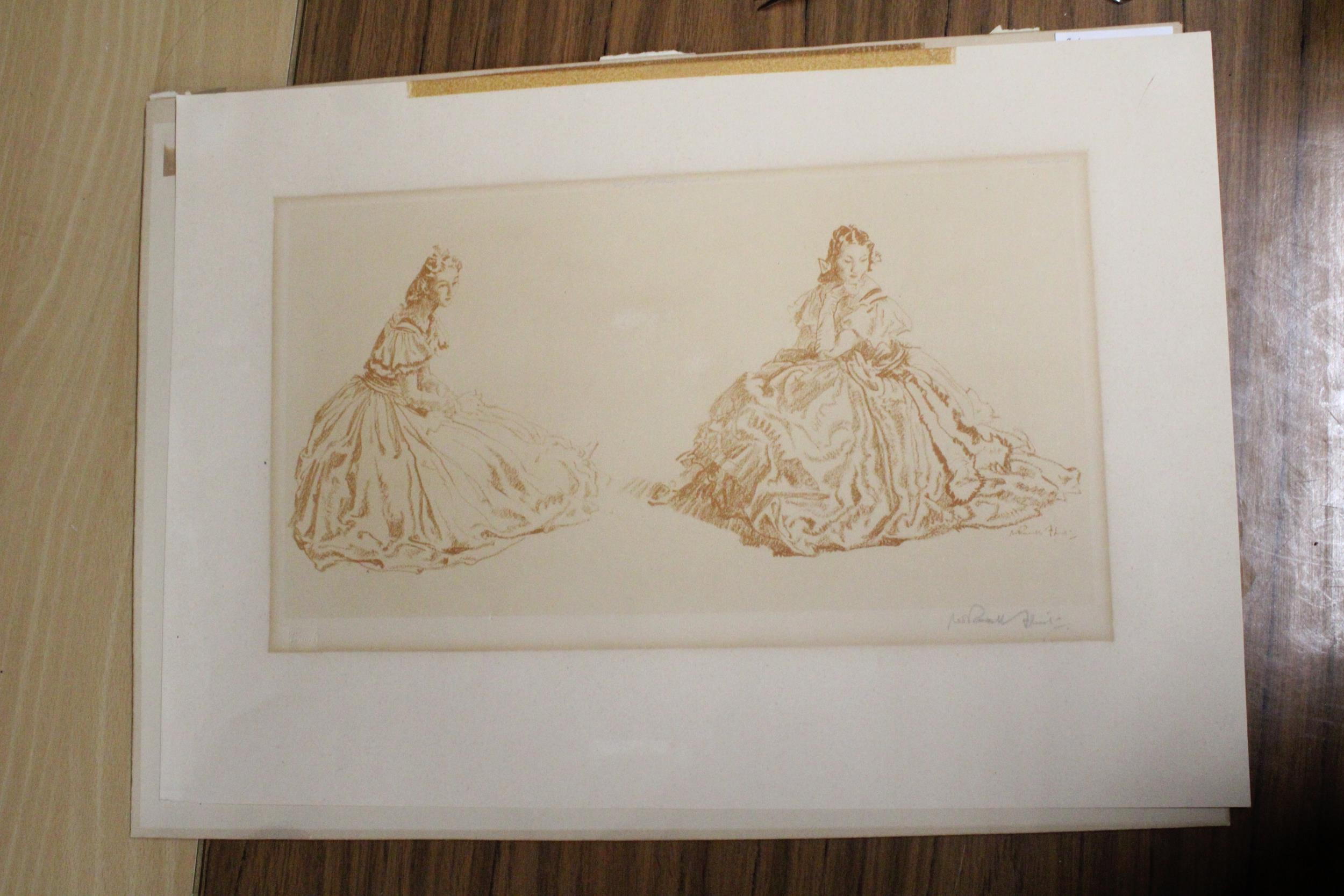 A PENCIL SIGNED SIR WILLIAM RUSSELL FLINT CHALK PRINT