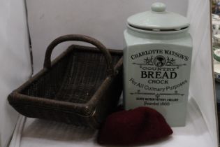 A LARGE VINTAGE STYLE, 'CHARLOTTE WATSON'S', COUNTRY BREAD CROCK