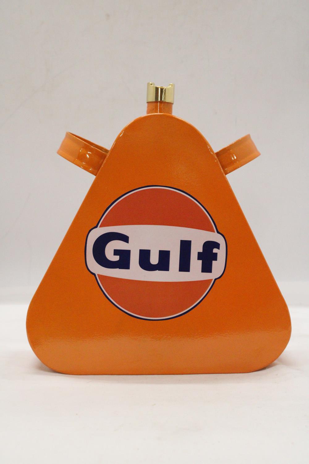 A ORANGE "GULF" OIL CAN - Image 3 of 5