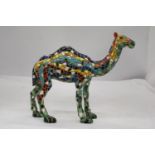 A HANDMADE SPANISH STONE CAMEL MOSAIC BY BARCINOS APPROXIMATELY 18CM HIGH