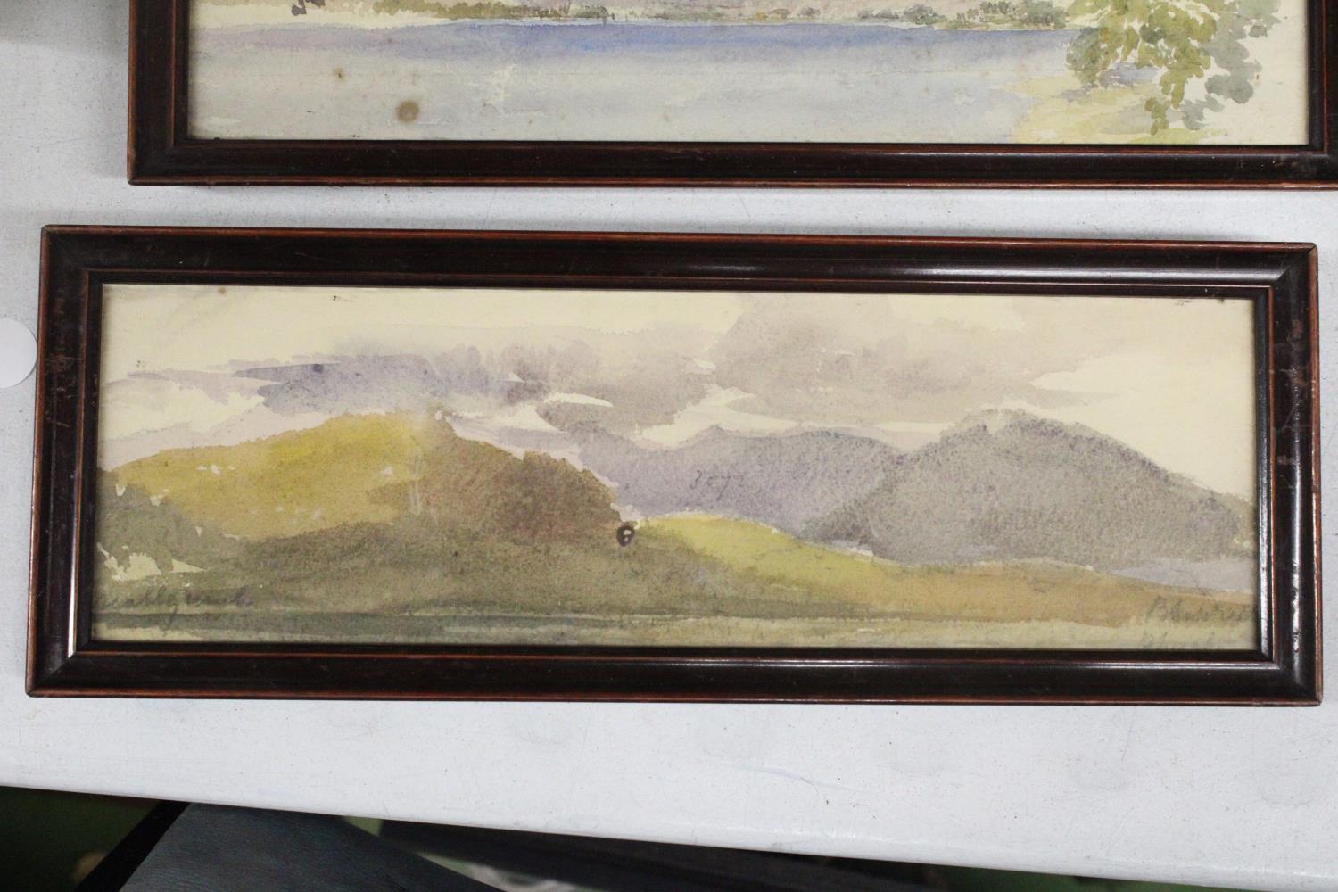 TWO FRAMED VINTAGE WATER COLOURS, BOTH FRAMES STAMPED "GEORGE-HUGHES" FINE ART DEALER, BEWICK HOUSE. - Image 3 of 3