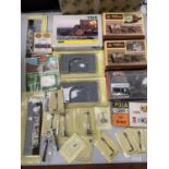 A MIXED COLLECTION OF BOXED RAILWAY MODEL KITS TO INCLUDE SIGNAL BOX, TIMBER YARD ETC AND FURTHER