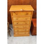 A PINE CHEST OF SIX DRAWERS 24" WIDE