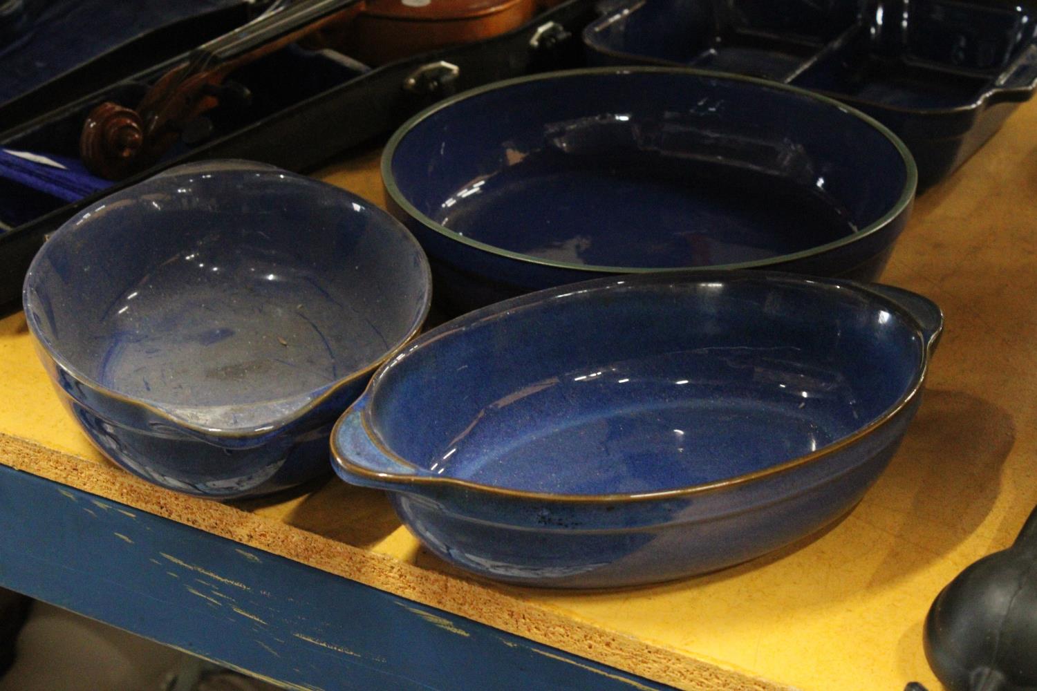 FIVE LARGE PIECES OF DENBY, BLUE, OVEN DISHES - Image 3 of 4