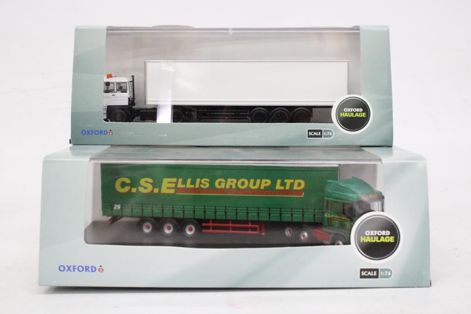 TWO AS NEW AND BOXED OXFORD HAULAGE WAGONS