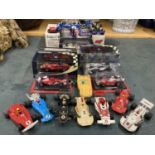 A LARGE ASSORTMENT OF MODEL RACING CARS TO INCLUDE A NUMBER OF VINTAGE AND RETRO SCALETRIX CARS, A