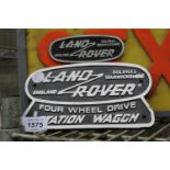 TWO CAST ALLOY LAND ROVER SIGNS