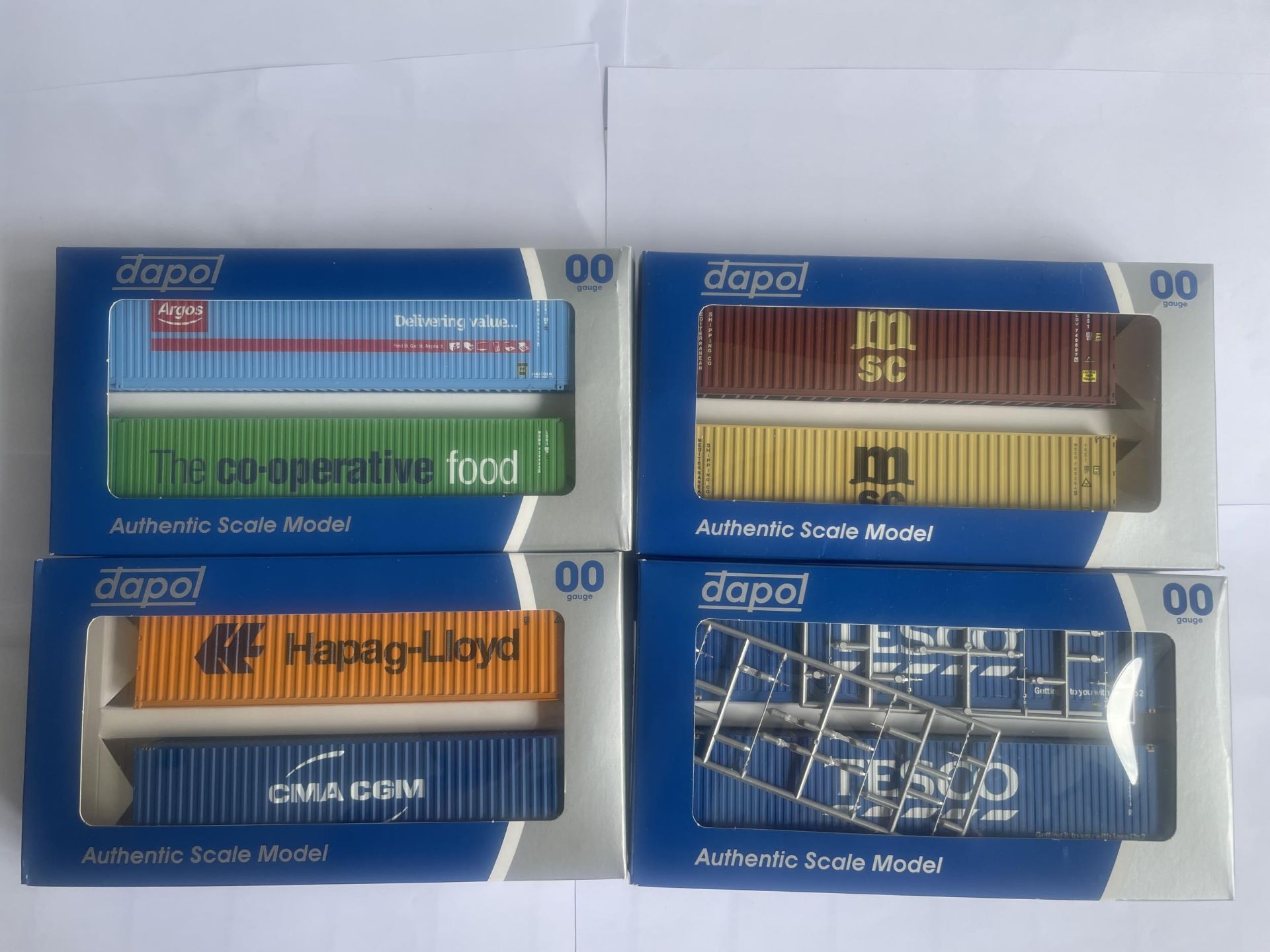 FOUR BOXED DAPOL 00 GAUGE TWIN PACK CONTAINERS