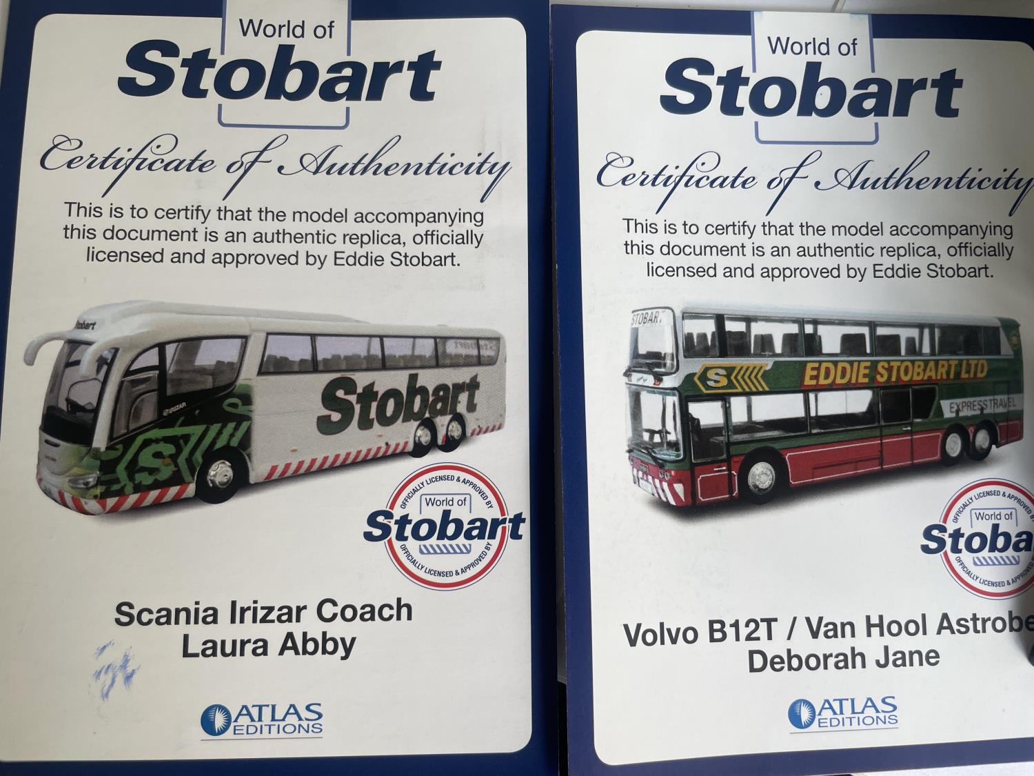 FOUR BOXED STOBART VEHICLES TO INCLUDE TWO COACHES (WITH COA) AND TWO HORSE BOXES - Image 6 of 7