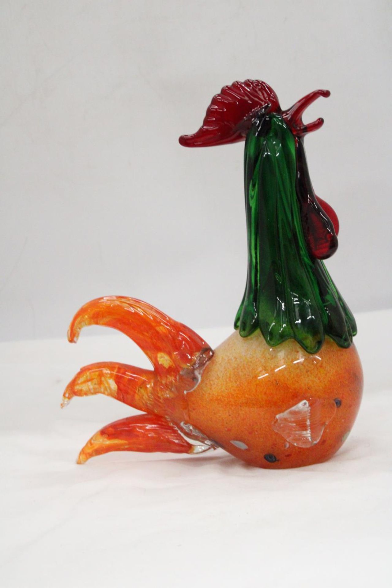 A MURANO GLASS COCKEREL - APPROXIMATELY 27CM X 20CM - Image 4 of 5
