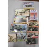 NINE BOXED AIRFIX MODEL KITS TO INCLUDE MILITARY VEHICLES AND PERSONNEL ETC.