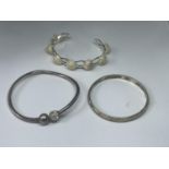 THREE SILVER BANGLES