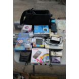 AN ASSORTMENT OF ITEMS TO INCLUDE A KODAK ZX1 POCKET VIDEO CAMERA, CAMERAS AND A PHOTO PRINTER ETC