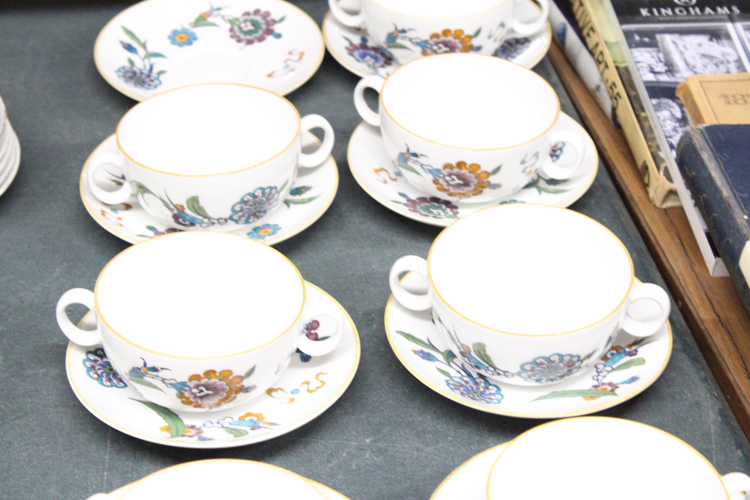A QUANTITY OF ROYAL WORCESTER 'PALMYRA', SOUP COUPES AND SAUCERS, PLUS 'EVESHAM', SAUCERS AND SIDE - Image 4 of 5