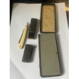A VICTORIAN RAZOR AND SHARPENING STONE