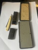 A VICTORIAN RAZOR AND SHARPENING STONE