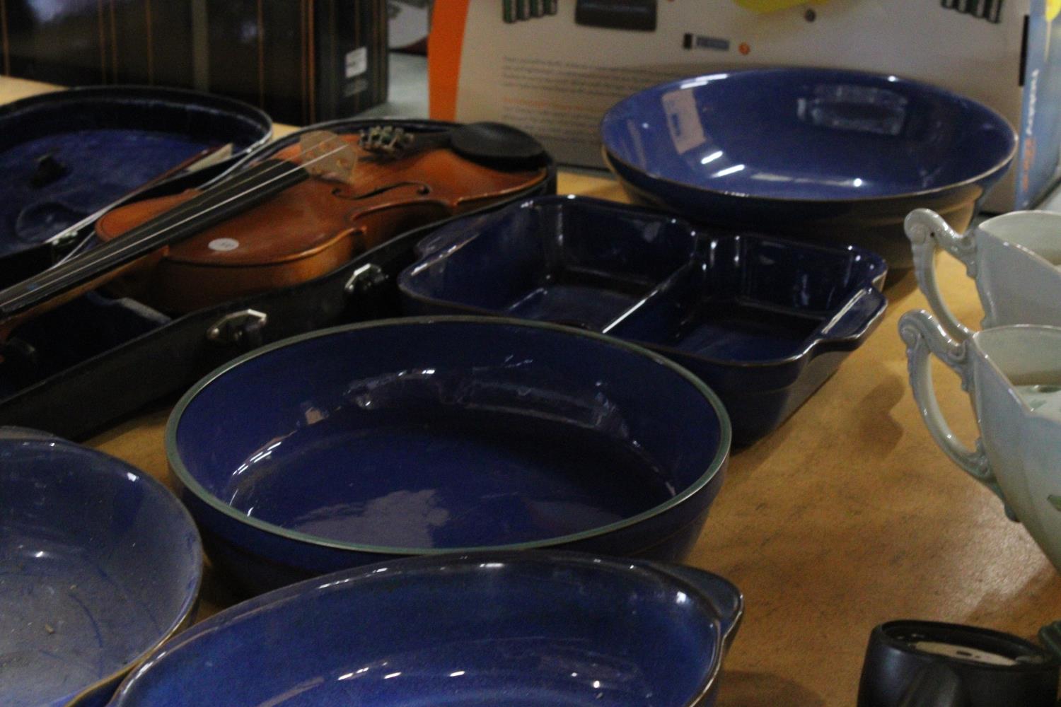 FIVE LARGE PIECES OF DENBY, BLUE, OVEN DISHES - Image 2 of 4