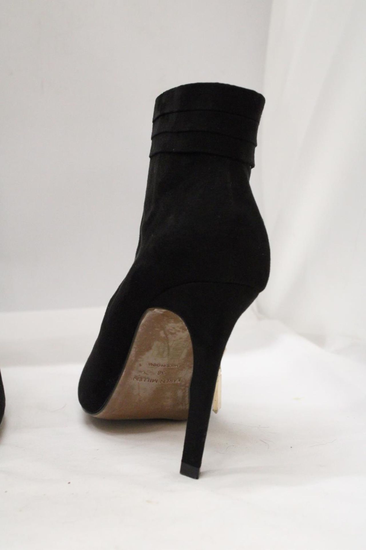 TWO PAIRS OF BOXED "KAREN MILLEN" BLACK HEELED BOOTS - BOTH SIZE 38 - Image 4 of 6