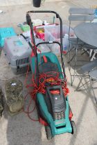 A BOSCH ROTAK 37 ELECTRIC LAWN MOWER WITH GRASS BOX