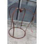 A STEEL GARDEN PLANT STAND IN THE SHAPE OF A CROWN (H:76CM W:68CM)