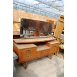 A RETRO TEAK ALBRO FURNITURE DRESSING TABLE, 57" WIDE