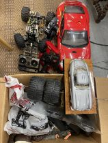 TWO REMOTE CONTROL CARS, ETC