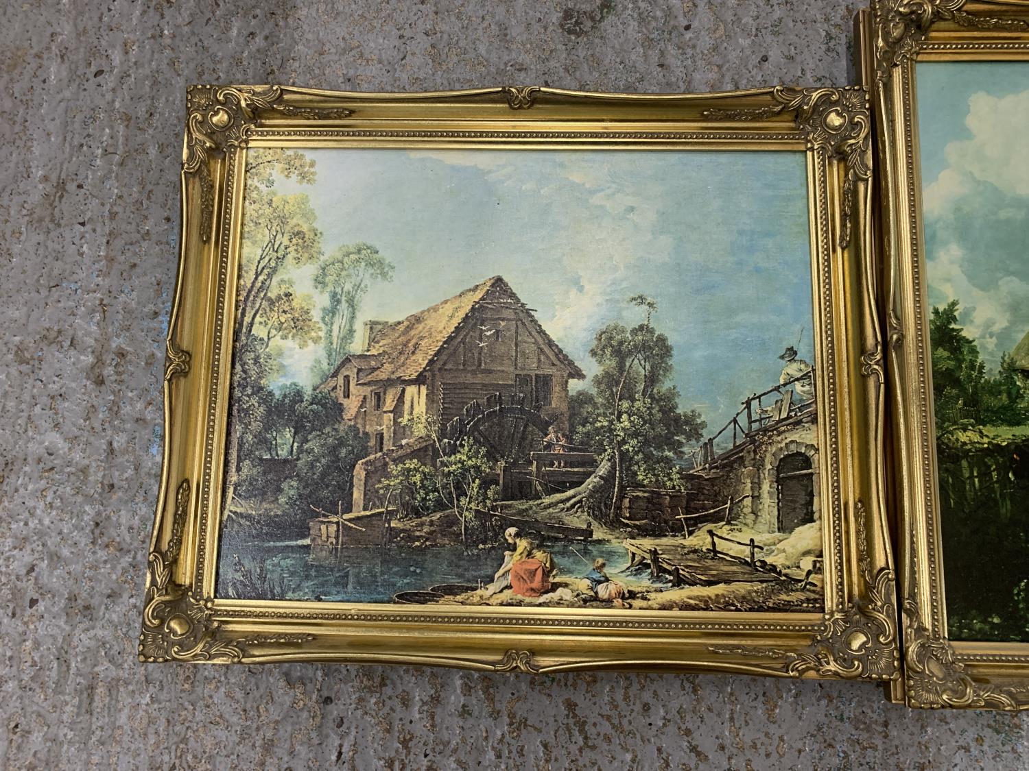 TWO COUNTRYSIDE SCENES IN ORNATE GOLD FRAMES - Image 2 of 3