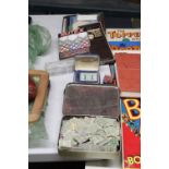 A MIXED LOT OF COLLECTABLES TO INCLUDE A QUANTITY OF VINTAGE TRAIN TICKETS IN A VINTAGE ROYAL