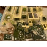 A LARGE COLLECTION OF MIXED MODEL TREES, HEDGING, SAND ETC. FOR MODEL RAILWAYS