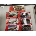 SEVEN AIRFIX BOXED MILITARY VEHICLES AND PLANES
