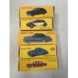 FIVE BOXED DINKY VEHICLE TOYS, NOT ORIGINAL BOXES