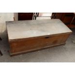 A VICTORIAN PINE BLANKET CHEST, 48" WIDE