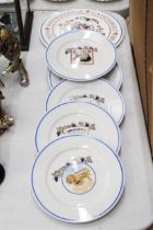SIX FRENCH CHEESE PLATES PLUS A ANGLO/FRENCH CERAMIC CHEESEBOARD