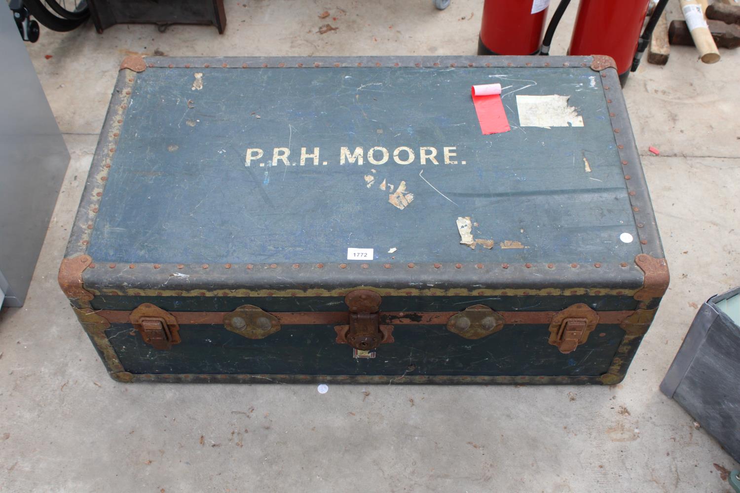 A VINTAGE TRAVEL TRUNK